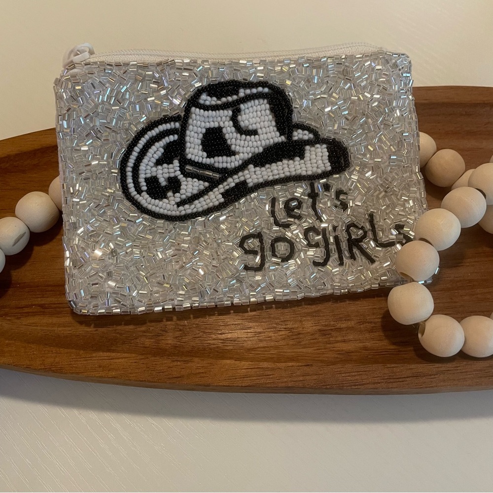 Coin Purse | Cowgirl Coin Purse | "Let's Go Girls" | Beaded Coin Purse